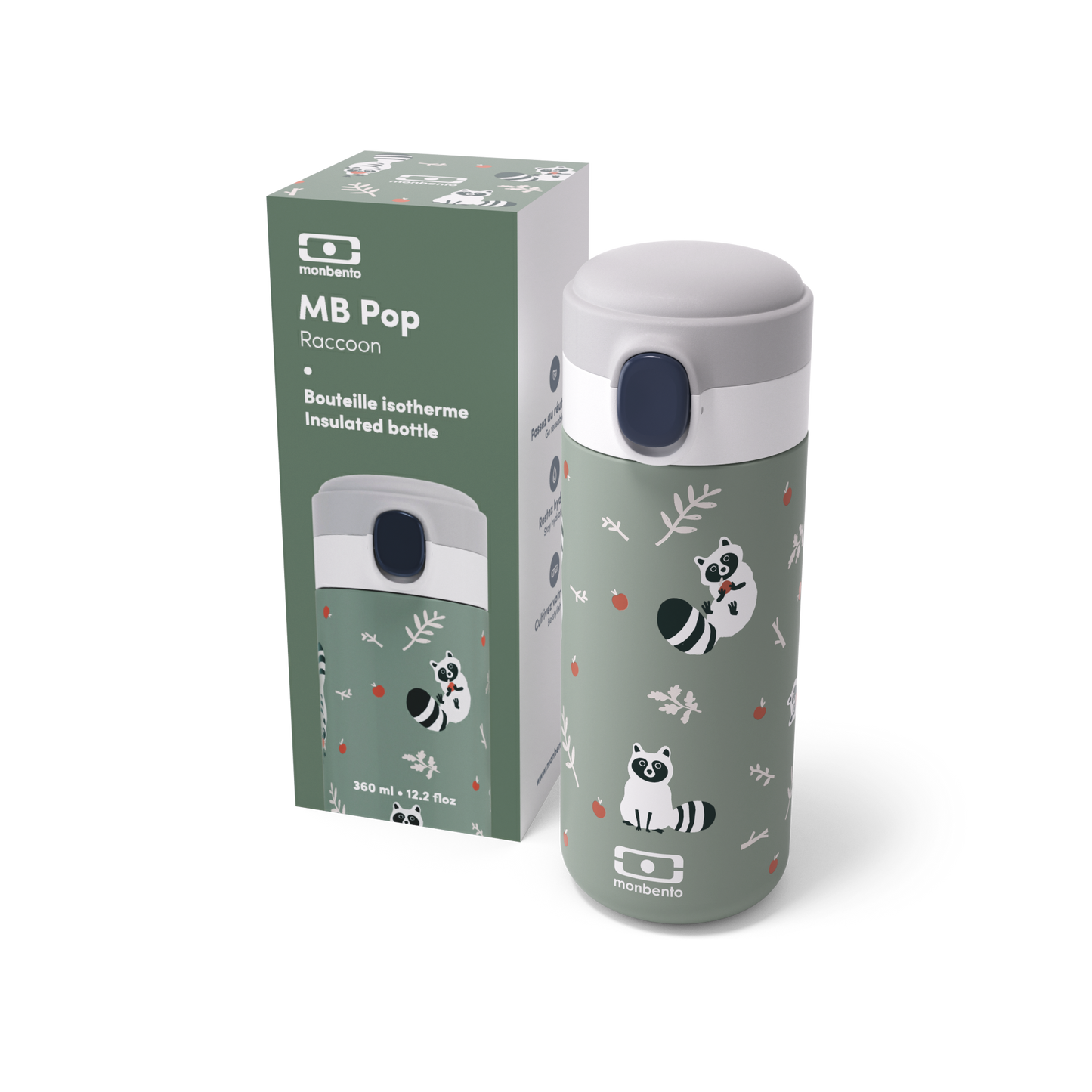 Monbento Pop Racoon– компактна термо бутилка 360 ml