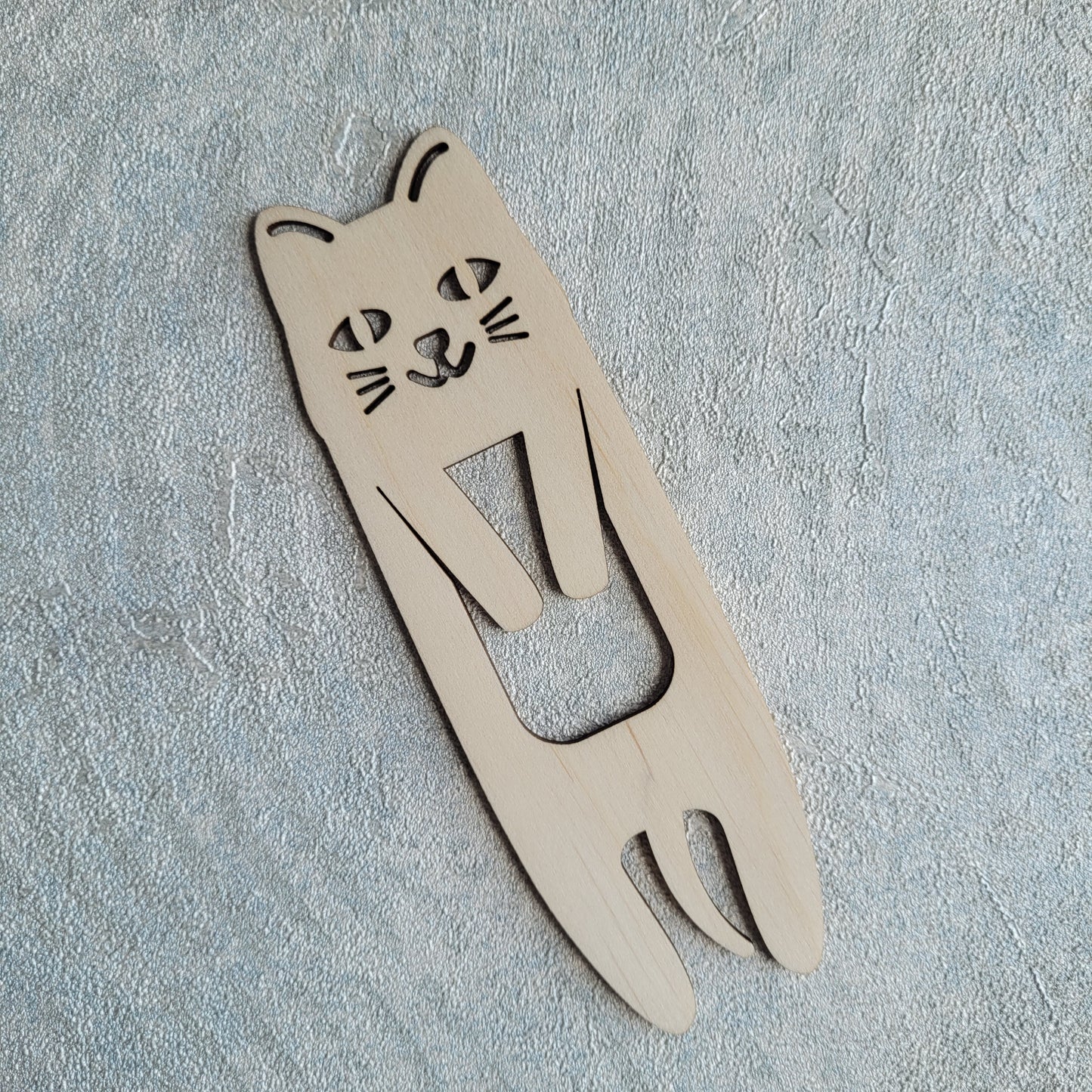 Wooden Bookmark with “Cat” Design