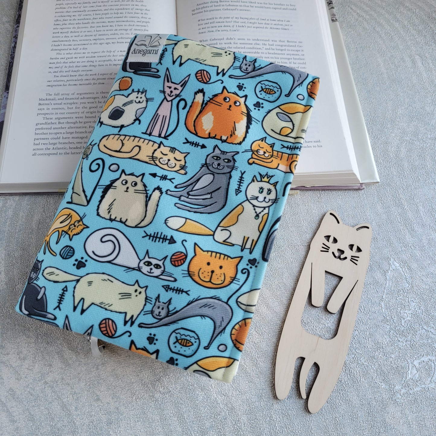 Комплект подвързия и книгоразделител" Котка"