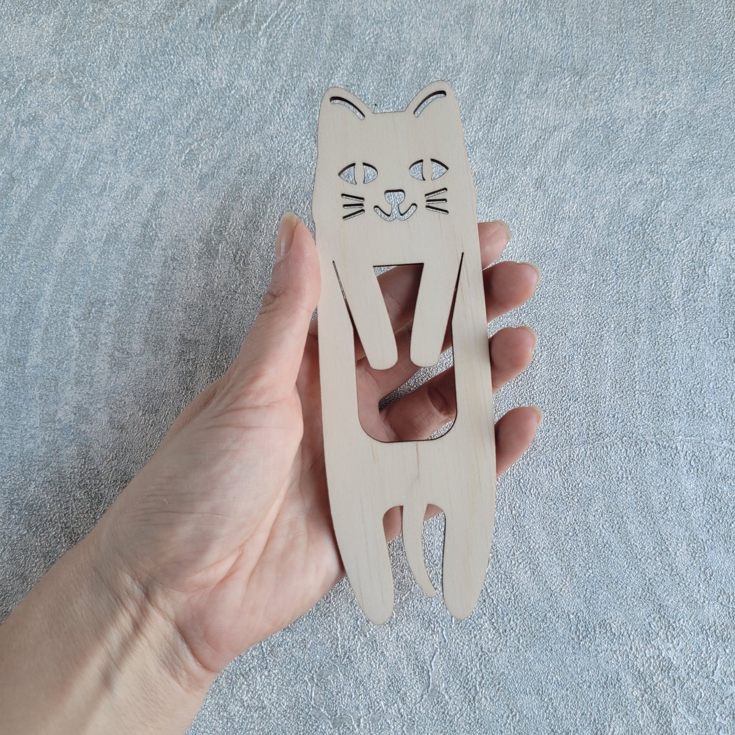 Wooden Bookmark with “Cat” Design
