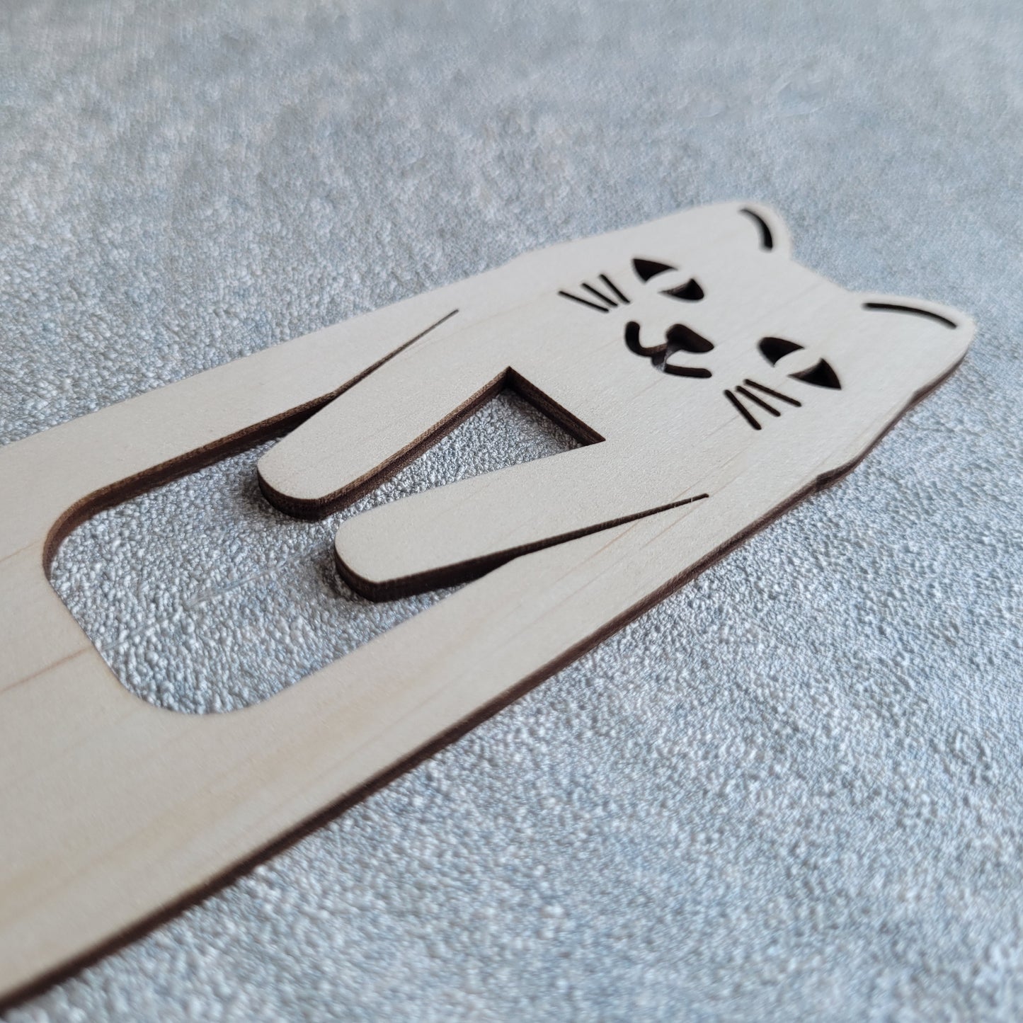 Wooden Bookmark with “Cat” Design