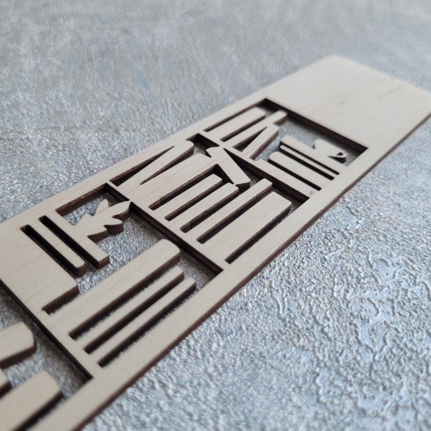 Wooden Bookmark with “Library” Design