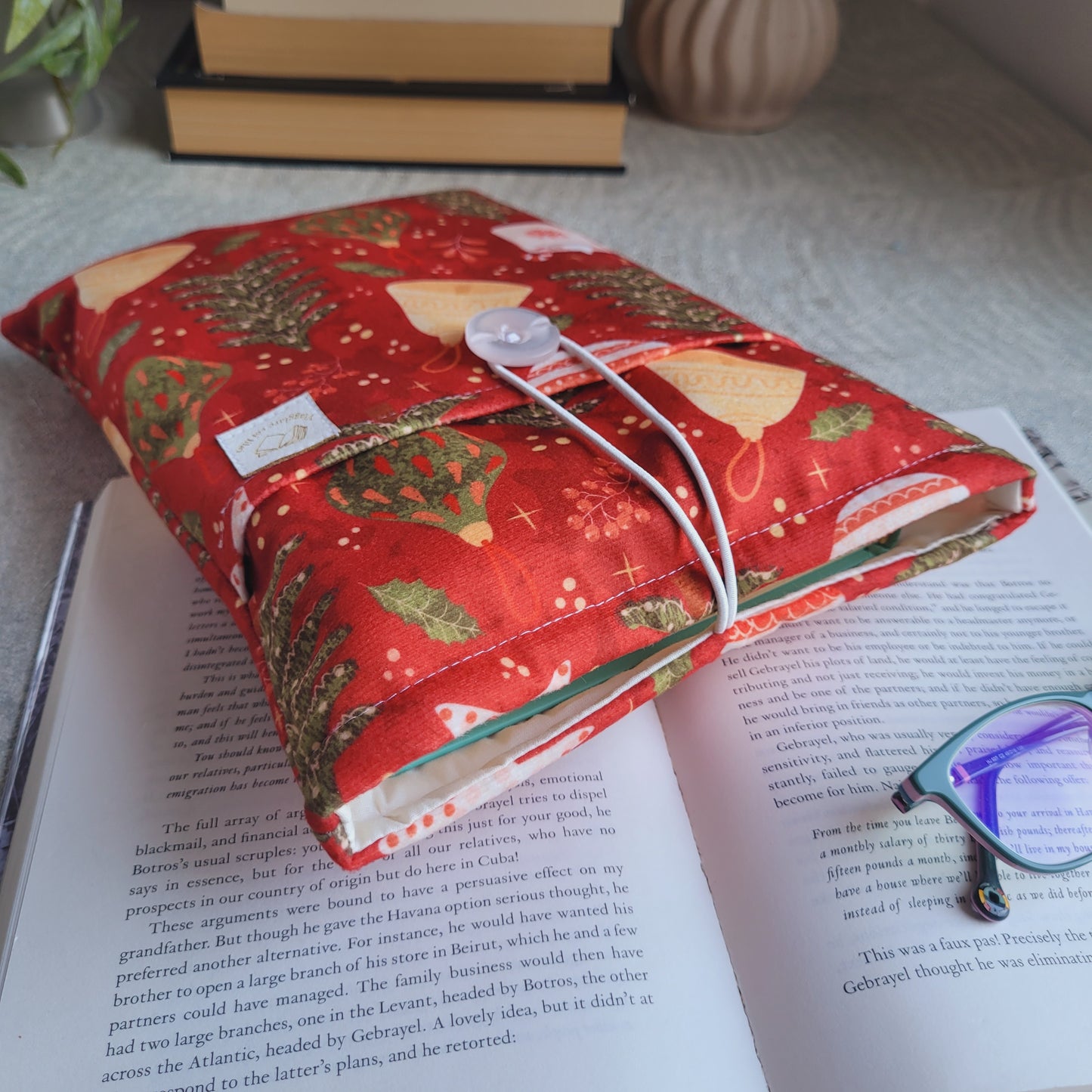 Book sleeve " Natalizia " Viaggare coi libri