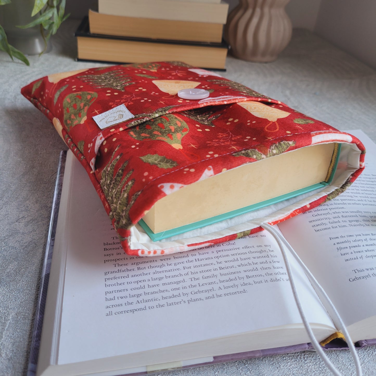 Book sleeve " Natalizia " Viaggare coi libri