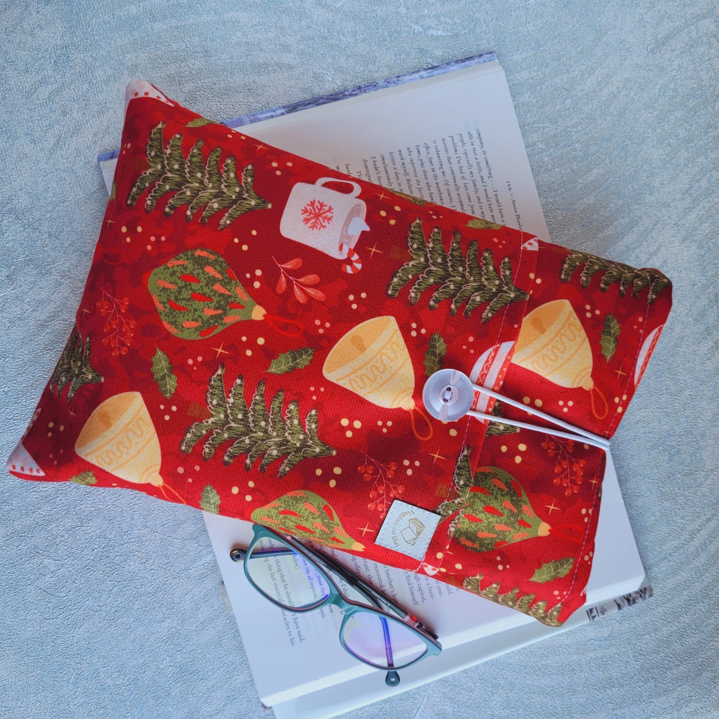 Book sleeve " Natalizia " Viaggare coi libri