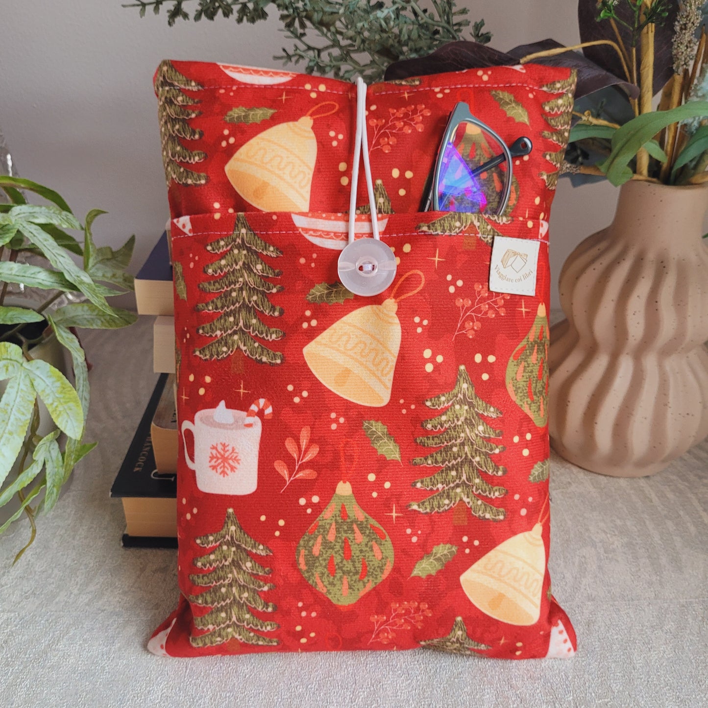 Book sleeve " Natalizia " Viaggare coi libri