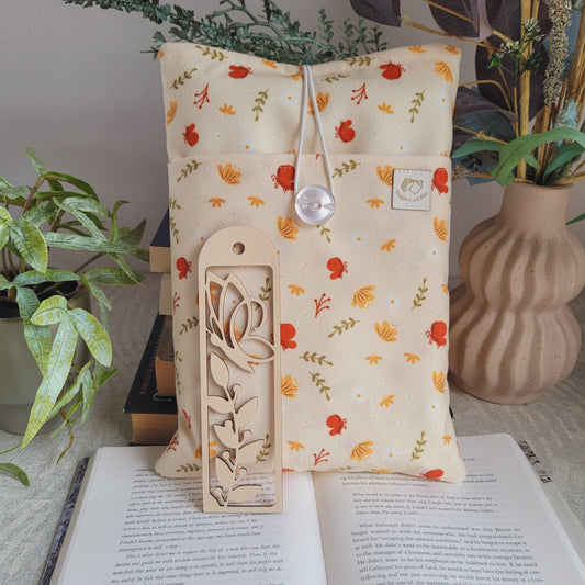 Book sleeve e segnalibro in legno " Montagna " Viaggare coi libri