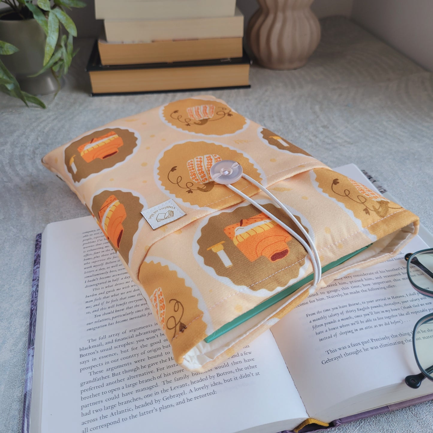 Book sleeve " Cozy " Viaggare coi libri