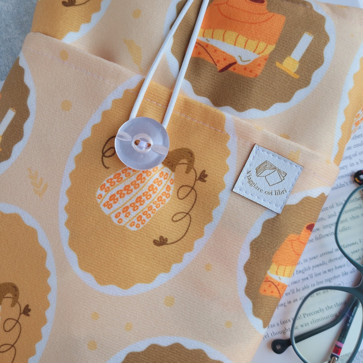 Book sleeve " Cozy " Viaggare coi libri