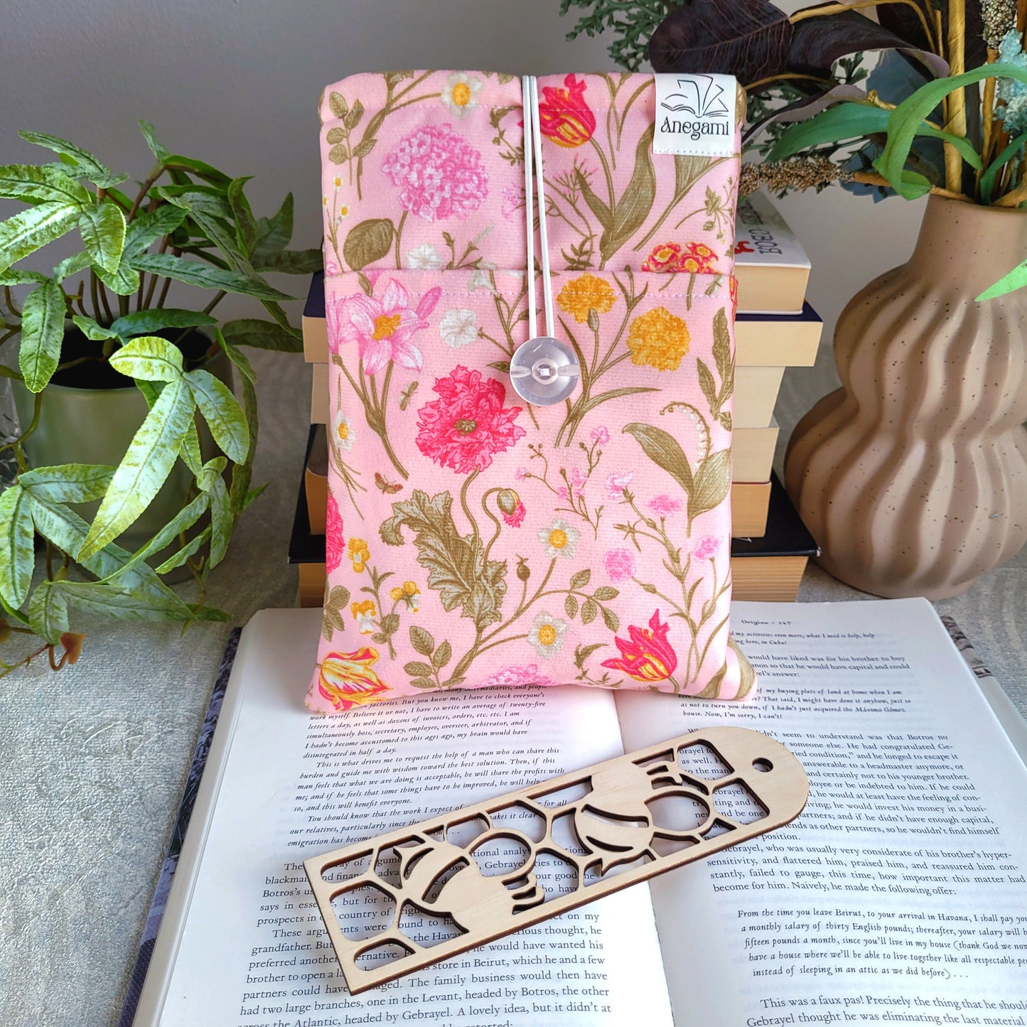 Комплект книжен джоб и книгоразделител "Розов разкош"