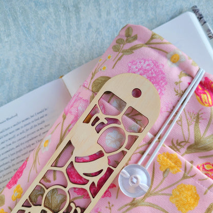 Комплект книжен джоб и книгоразделител "Розов разкош"