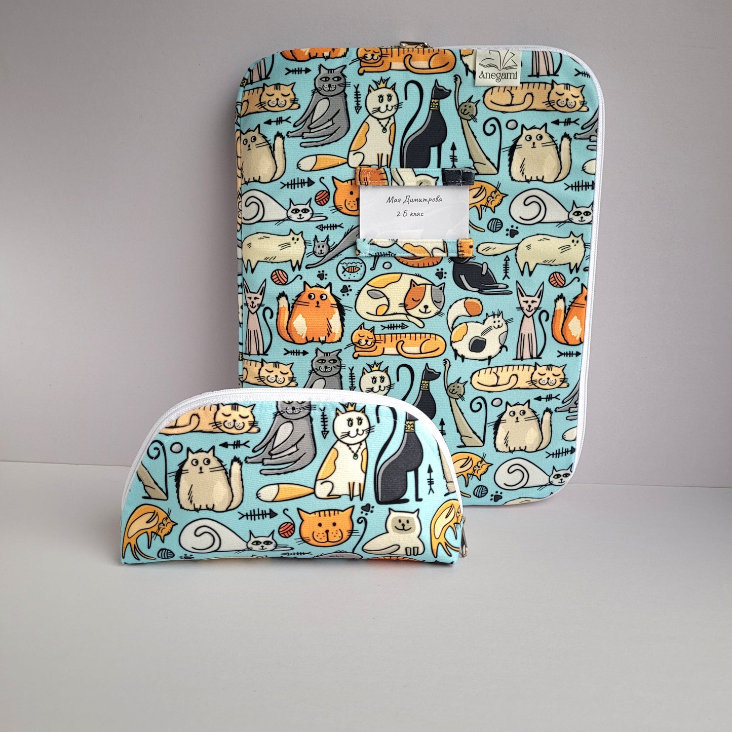 Комплект папка и несесер " Диви Котки "
