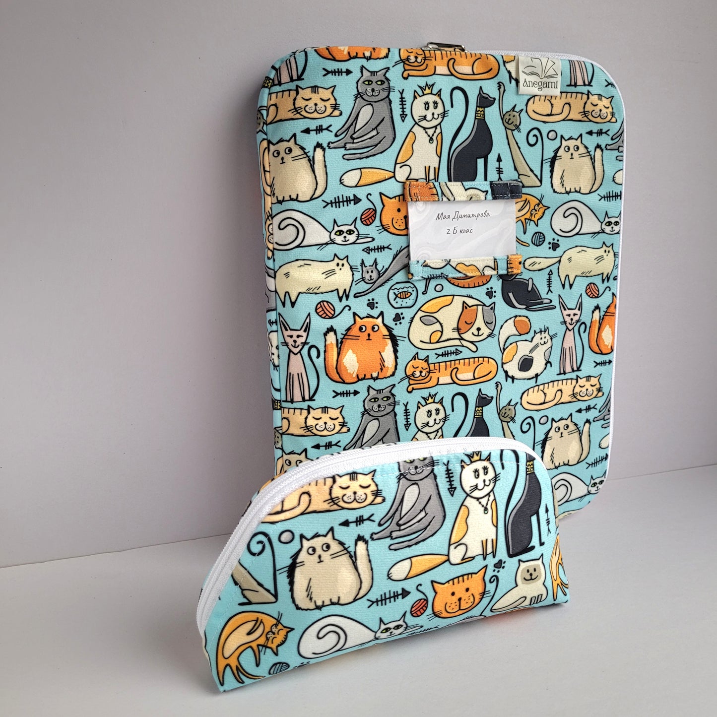 Комплект папка и несесер " Диви Котки "