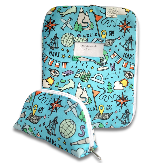 Комплект папка и несесер " География"