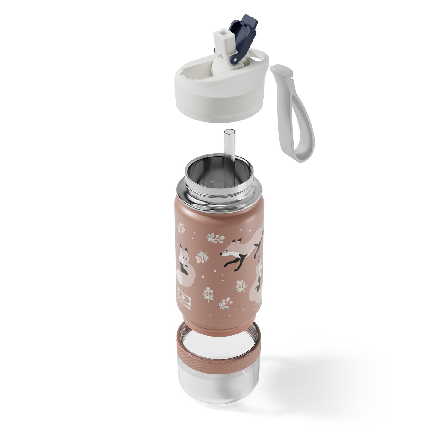 Детска 2-в-1 бутилка за напитки и хапване Twisty Fox